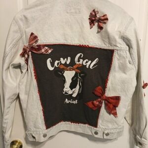 Ariat Cow Gal Denim Jacket with Red Accents